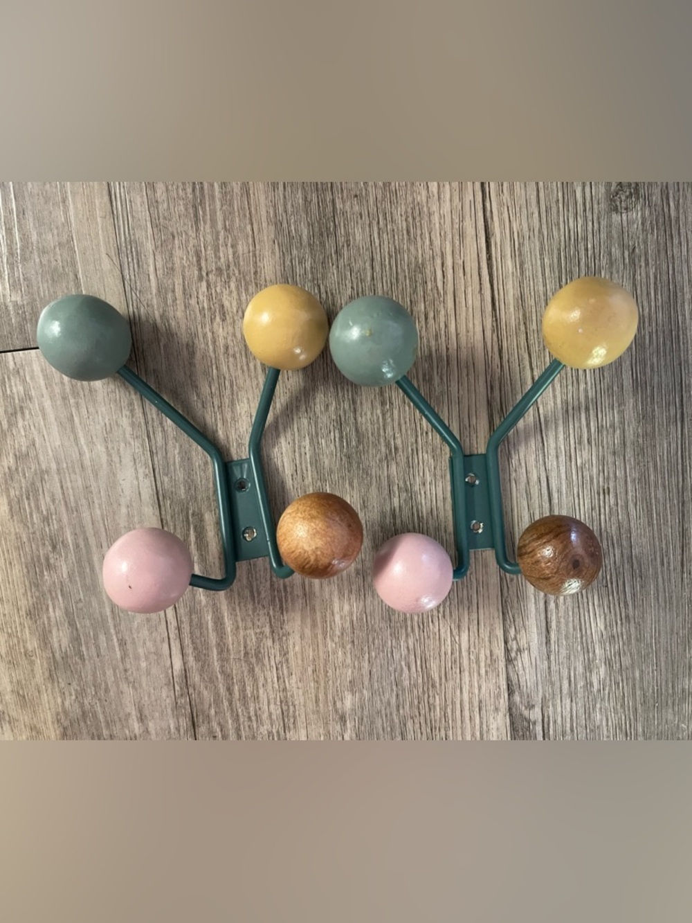H&M Multicolor Ball Wall Hooks - Teal, Pink, Yellow, Wood